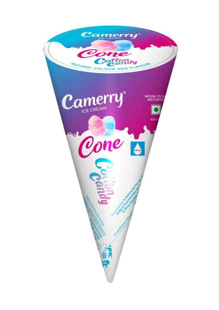 Camerry Cotton Candy Cone Ice Cream